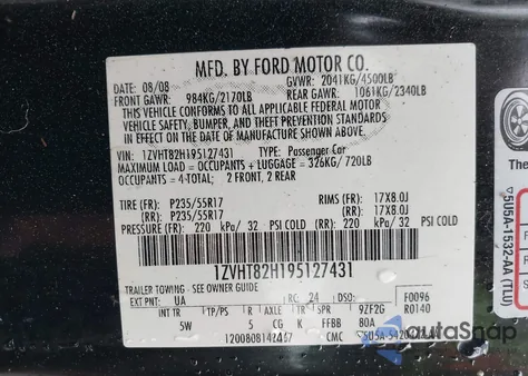 2009 Ford Mustang Gt from USA, damaged, VIN 1ZVHT82H195127431